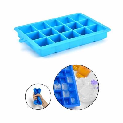 China Custom Viable Hot Sale BPA Free Food Grade Silica Gel Ice Forms Mold Maker Flexible Silicone Ice Cube Tray With Lid for sale