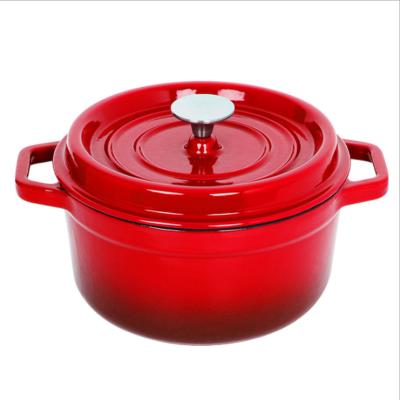 China ODM OEM high quality cookware Factory available red enamel cast iron casserole cooking pot with insulation pads for sale