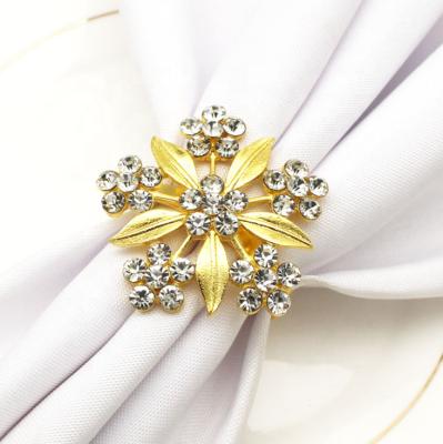 China Best-selling Amazon Hotel Restaurant Gold Color Flower Napkin Ring Mouth Cloth Napkin Ring Seat Unique Exquisite Viable High End Ring for sale