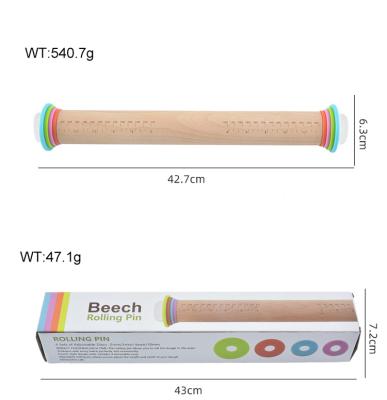 China Hot Selling Amazon Kitchen Restaurant Bakery Daily Life Household Items Home Use Kitchen Wooden Rolling Pin Adjustable Pin Baking Flour Pastry Dough Pin for sale