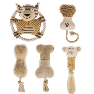 China New Design OEM Manufacturer Logo Resistance Bite Viable Wholesale Custom Plush Rope Cute Toys Set For Funny Dog Play for sale