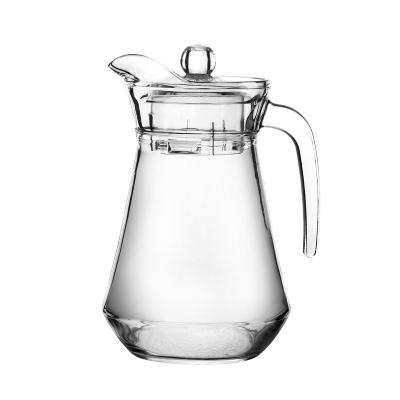 China Green Home Glassware 1300ml 43.96oz Amazon Large Size Viable Hot Selling Unique Design Glass Water Milk Jug With Lid for sale