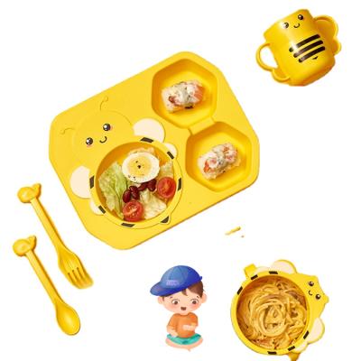 China 2021 Amazon Eco-Friendly New Product PP Eco-Friendly Chinese Baby Bowl Tableware Kids Children Cutlery Set Dinner Baby Feeding Set for sale