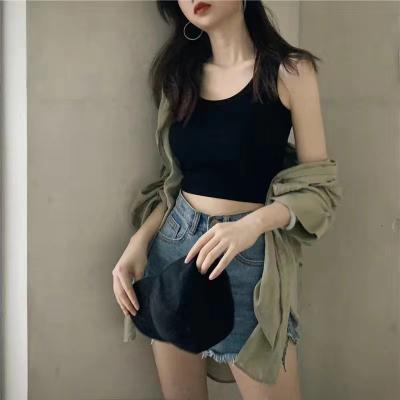 China QUICK DRY Summer Sport Wear Solid Color Breathable Vest Sleeveless Low Neck Multi Colors Black White Sexy Women Tank Super Soft Top Bezel for sale