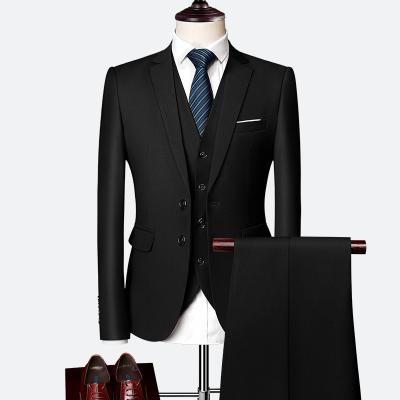 China OEM luxury anti-shrink blazer 3Pcs pants vests men's suit and blazer fashion men's solid color business blazer slim office suit for me for sale