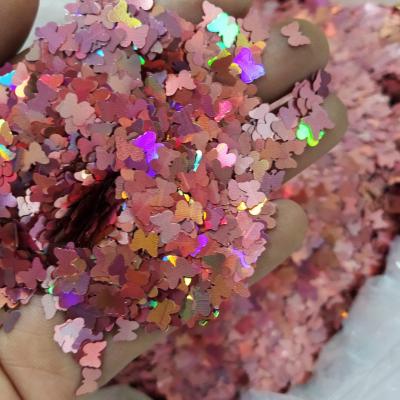 China Nail Art Glitter 5MM Nail Art Decoration 1000g/bag Butterfly Glitter Polish PD128 Holographic Gold Silver Silver Red Glitter Nail Art Glitter 5MM Nail Art Decoration 1000g/bag for sale