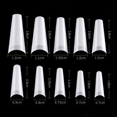 China 500pcs Virtual French Coffin Nail Eco-friendly Wholesale Fake Tips Nail Tips Artificial Nail Art Tips TD43 Single Half Cover for sale