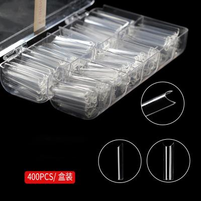 China 400pcs /box extra long french water pipe nail tips for nail art decoration xxl tapered square nail tips for sale