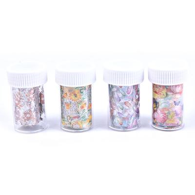 China 100 x 4 cm Ladies Eco-friendly New Product DIY DIY Transfer Foil Sticker Flower Nail Holographic Transfer Nail Art for sale