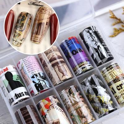 China Transfer Butterfly Nail Stickers For Gift 10pcs Monroe Hepburn Nail Foil Sticker Modern 2021 Promotional Star Transfer Paper Nail Art Adhesive Decals LE62-R56 New for sale