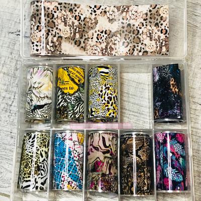 China Transfer Butterfly Nail Stickers For Gift 10 Roll Purple Snake Leopard Transfer Foil Art U56-R986 Marble Nail Art U56-R986 Yellow Marble Slider Foil Slider Decal for sale