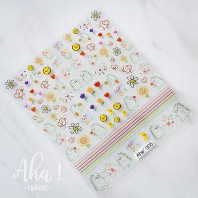 China 2021 New Style Nail Sticker 1pcs-Nail Art Stickers Cartoon Style Adhesive Press On Nails Stickers Decals for sale