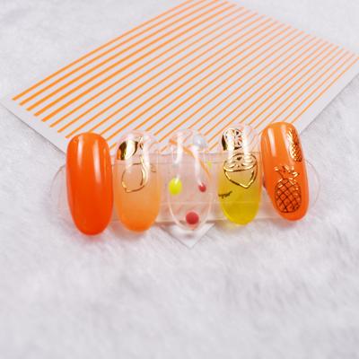 China Transfer Butterfly Nail Stickers For Promotional Gift 5 Colors 1 Colorful Fluorescent Lines 3D Foil Stickers For Nail Art Stickers Decoration for sale