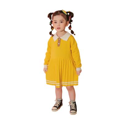 China Anti-wrinkle Girls Fall Dress 2021 New Style Children's Knitted Sweater Skirt Spring Clothing for sale