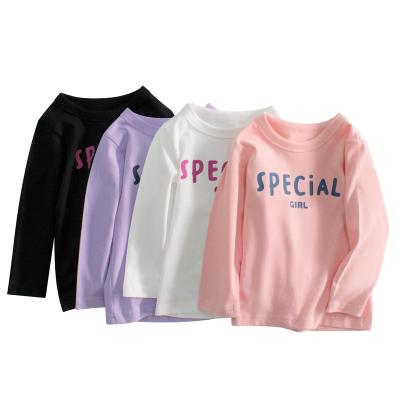 China Spring Girls Anti Shrink T-shirt Cotton Tops For Kids A Variety Of Color Long Sleeve Tops for sale