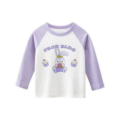 China Fashion Anti-Shrink For Baby T-shirt Autumn New Style Children Clothes Cartoon Printing Kid Girl Cotton Long Sleeve T-shirt for sale