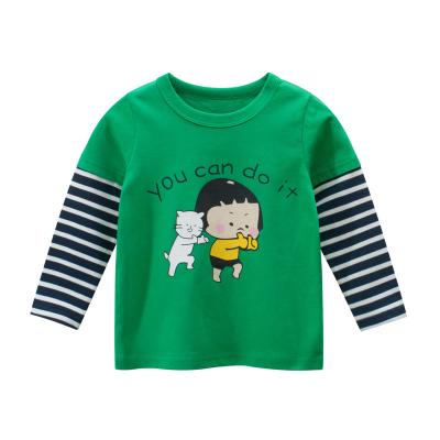 China Autumn Toddler Baby Boys Ribbed Anti-Shrink Knitted Long Sleeve T-shirt Clothing Sleepwear for sale