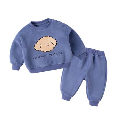 China Spring and Autumn2 Piece Breathable Wholesale Custom Thermal Boys Clothing Infant Boy Wear Suit Baby Pajamas Baby Home Suit for sale