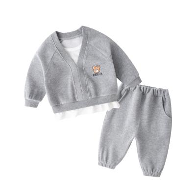 China Wholesale Custom Breathable Spring and Autumn2 Piece Boys Clothing Infant Boy Wear Suit Pajamas Baby Cotton Thermal Home Suit for sale