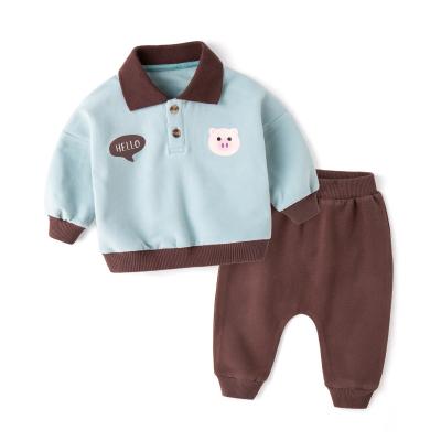 China Baby Casual Clothes Set Solid Color Sports Clothes Toddler Jogger Set Fashion Kids Boy Sweat Suit Hoodie+ Jogger Pant Suit for sale