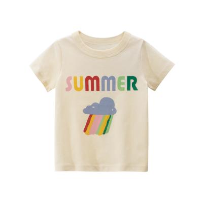 China Anti-shrink Wholesale Letter Printing Summer Short Sleeve Baby Shirt for sale