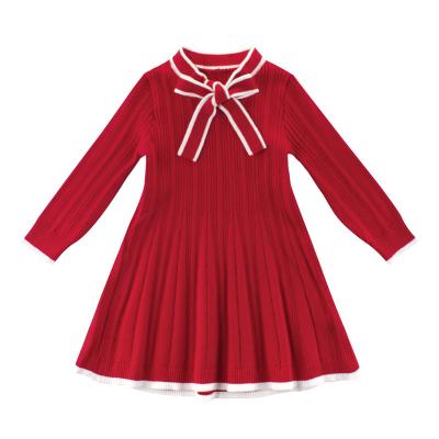 China 2021 Anti-wrinkle autumn winter custom baby kids fashionable girls kitted sweater dress for sale