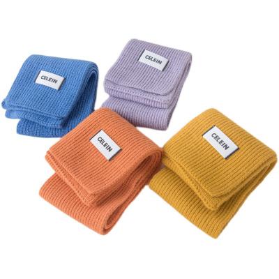 China Kids Long Scarf Winter Hat Baby Wool Warm Knitted Hat Scarf Set for sale