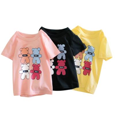 China Summer Popular Anti-Shrink Children Clothes Girls Kids Cotton Short Sleeve Shirts for sale