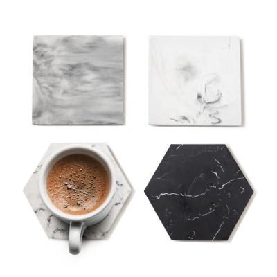 China Suanti 4PCS Polyersin Swirl Coaster Coaster Table Coffee Wine Cup Mat Tea Resin Beverage Viable Marble Coasters Set for sale