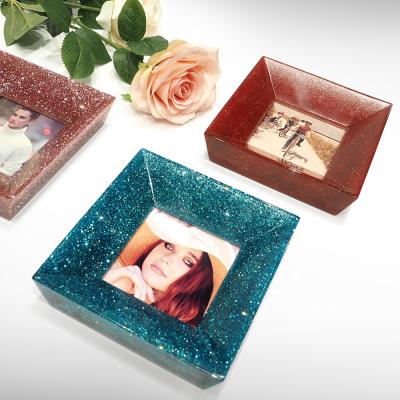 China Wholesale Eco-friendly Suanti Glitter Mum Big Single Photo Frames Crystal Diamond Resin Photo Frame for sale