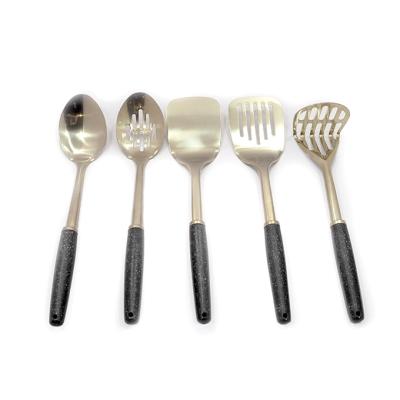 China Suanti Viable Hotel Ware Kitchenware Utensil Sets Flatware Metal Resin Stainless Steel Restaurant Dinnerware Luxury Royal Gold Set for sale