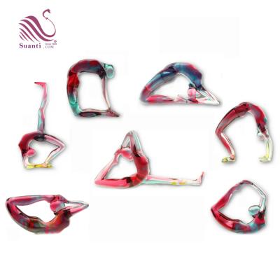 China Africa Yoga Abstract Translucent Sculpture Artificial Resin Crafts Home Decor for sale