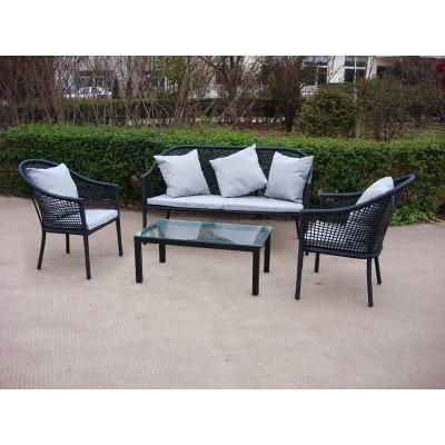 China Carefree Outdoor Rattan Furniture 4 Piece Garden Patio Furniture Set Wicker Table Chair for sale