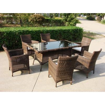 China Carefree Outdoor Garden Use Durable Dining Set With Table And 6 Chairs for sale