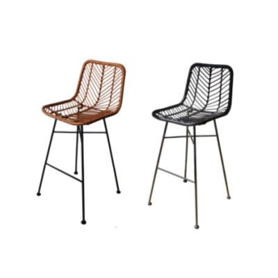 China European outdoor furniture 50*50*105cm modern metal wicker fashion pe style rattan bar stool leisure garden chair 20ft for sale