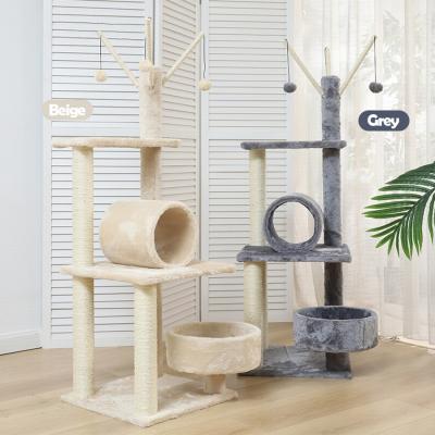 China Free Hole Stocked Cat Tree Removable Cat Trees Natural Cat Tower Amusement for sale