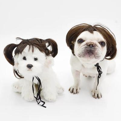 China Stocked New Fashion More Style Funny Cosplay Pet Wig Dog Pet Apparel Wholesale for sale