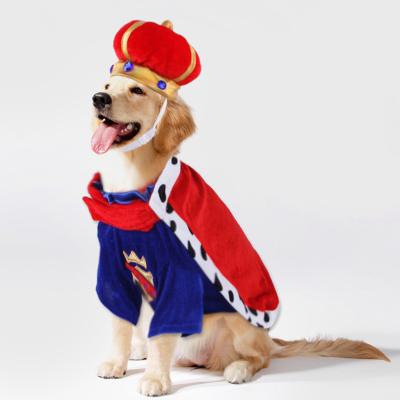 China New Viable Fashion Pet Apparel Manufacturers King Costume Designer Pet Plush Clothes Special Dog for sale