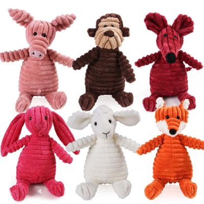 China Multifunctional Cute Viable Plush Corduroy Toys Dog Dog Chew Toys Squeaky Toys for Clean Teeth and Fun for sale