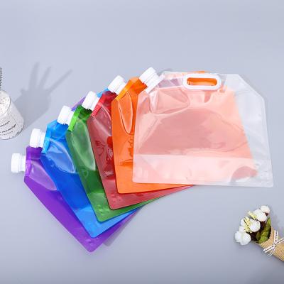 China OEM Logo Stand Up Foldable Drinking Spout 5l / 10l Outdoor Recyclable Storage Plastic Water Bag for sale