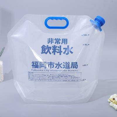 China OEM Logo Outdoor 5 Liter Folding Water Storage Transparent Outdoor Food Grade Plastic Bag for sale