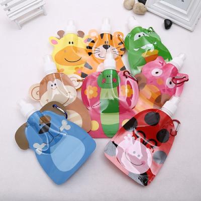 China China Recyclable Customized Design Folding Water Bottle Animal Plastic Water Bag For Outdoor for sale