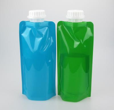 China Outdoor Drinking Packaging Recyclable Ready Goods Doypack Stand Up Water Bottle Storage Bag With Spout for sale