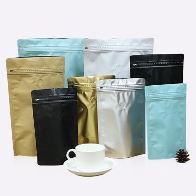 China Recyclable Ziplock Flexible Packaging Stand Up Coffee Bag Aluminum Foil With Air Valve for sale