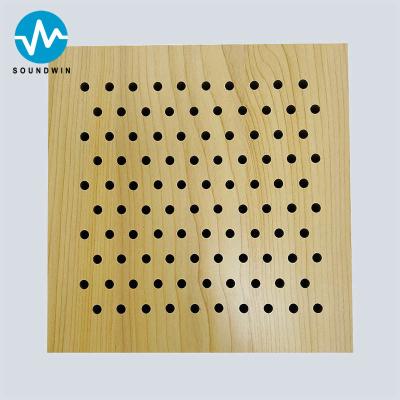 China Eco-friendly Noise Reduction Panel High Performance Perforated Wood Acoustic Ceiling Panel for sale