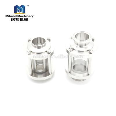 China Sanitary Industry 304 Stainless Steel / 316L Tubular Integrated Sight Glass With Glass Tube for sale