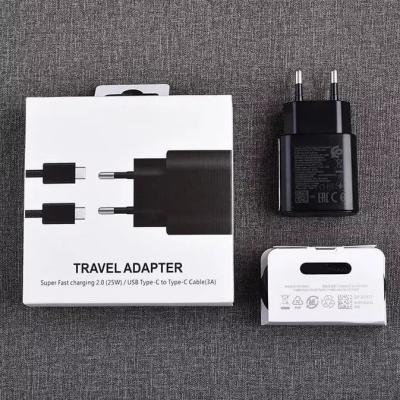 China Mobile Phone Original For Samsung 25w Super Fast Charger Usb C Phone Charger Travel Adapter Cable For Samsung Note10 S10 for sale