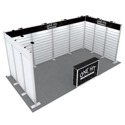 China Custom 3x6 Slat Plan Partition Installation Installation Exhibition Trade Show Booth New Light Weight Easy Portable Aluminum Wall Modular Design for sale