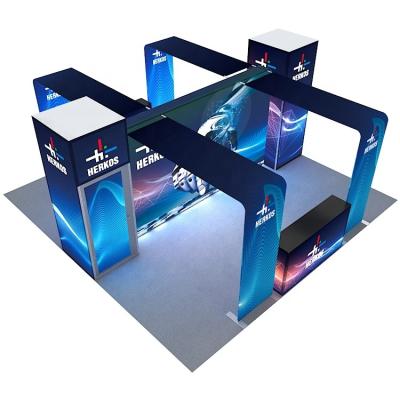 China Portable/Reusable/Durable/Modular/Foldable/Detachable Lockable Recieption Trade Show Booth 20 x 20 Portable Storage Counter Goods for sale