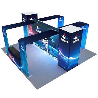 China Promotion 20x20 Portable Fabric Tension Tube Backlit Trade Show Booth Exhibition Stand Full Color Aluminum Modular Fair Portable/Reusable/Durable/Modular/Foldable/Detachable LED Expo Stand for sale